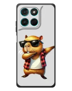 Чехол для Motorola MOTO G86 Power с картинкой «Капибара рэпер даб»