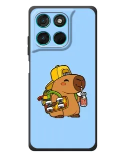Чехол для Motorola MOTO G86 Power с картинкой «Капибара на скейте»