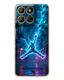 Чехол для Motorola MOTO G86 с картинкой «Jordan Gold Jumpman»