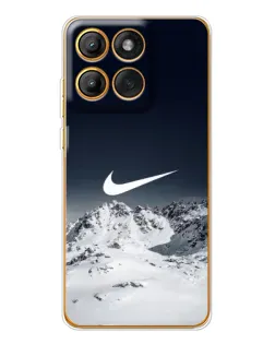 Чехол для Motorola MOTO G86 с картинкой «Nike — зимние горы»