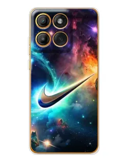 Чехол для Motorola MOTO G86 с картинкой «Космический Nike Swoosh»
