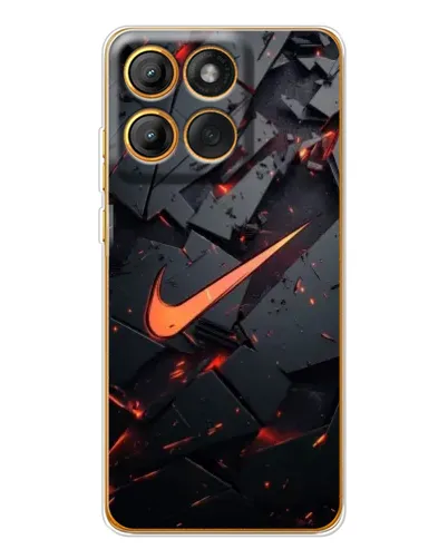 Чехол для Motorola MOTO G86 с картинкой «Nike — эффект разломов»