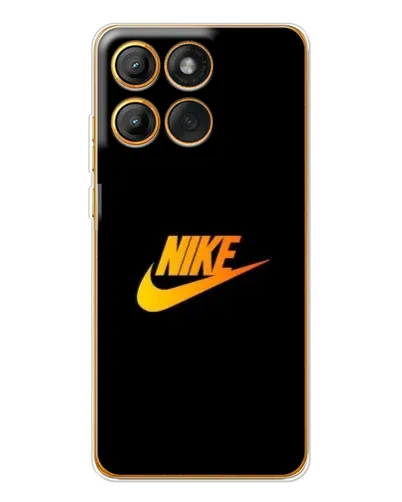 Чехол для Motorola MOTO G86 с картинкой «Золотой логотип Nike»