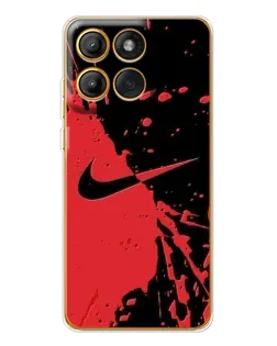 Чехол для Motorola MOTO G86 с картинкой «Красные брызги Nike»