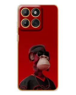 Чехол для Motorola MOTO G86 с картинкой «Bored Ape в красном»