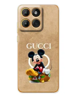 Чехол для Motorola MOTO G86 с картинкой «Микки Маус Gucci — крафт»
