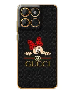 Чехол для Motorola MOTO G86 с картинкой «Минни Маус Gucci — черный»