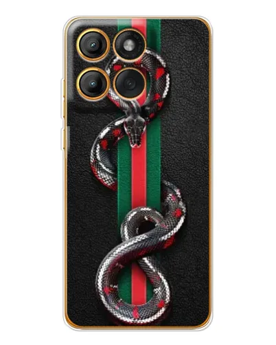 Чехол для Motorola MOTO G86 с картинкой «Gucci — змея на полосе» Чехол для Motorola MOTO G86 с картинкой «Gucci — змея на полосе»