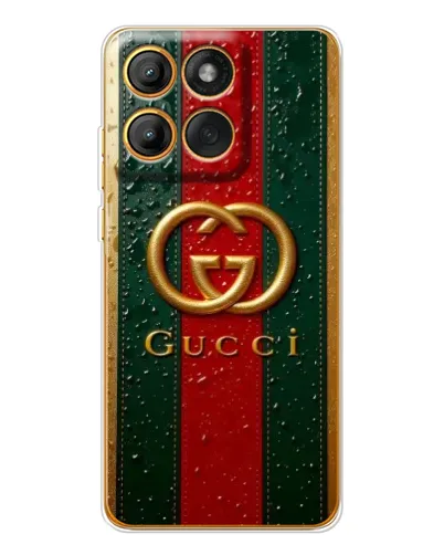 Чехол для Motorola MOTO G86 с картинкой «Gucci — фирменная полоса и золото» Чехол для Motorola MOTO G86 с картинкой «Gucci — фирменная полоса и золото»