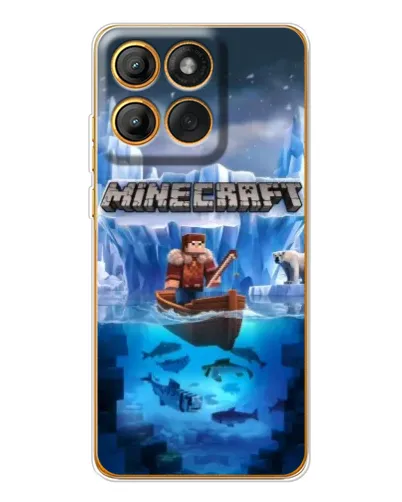 Чехол для Motorola MOTO G86 с картинкой «Minecraft ледяной мир»