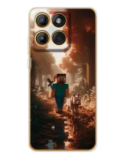 Чехол для Motorola MOTO G86 с картинкой «Стив в лесу» Чехол для Motorola MOTO G86 с картинкой «Стив в лесу»