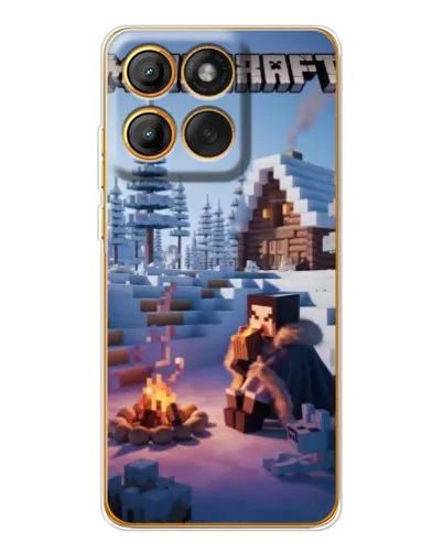 Чехол для Motorola MOTO G86 с картинкой «Зимний Minecraft»