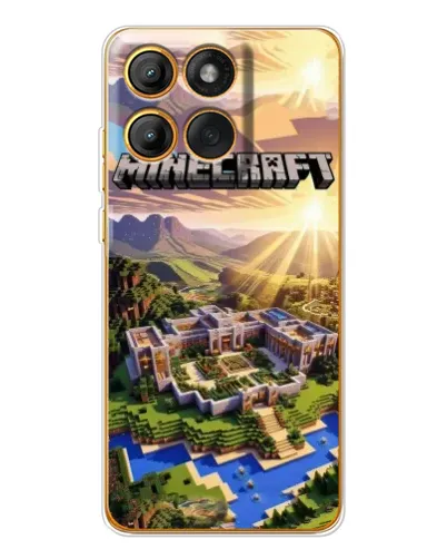 Чехол для Motorola MOTO G86 с картинкой «Minecraft панорама»