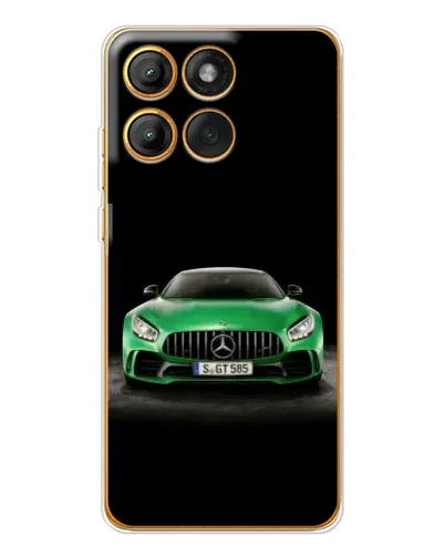 Чехол для Motorola MOTO G86 с картинкой «Mercedes — неоновый лого»