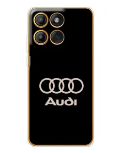Чехол для Motorola MOTO G86 с картинкой «Audi — золотой логотип» Чехол для Motorola MOTO G86 с картинкой «Audi — золотой логотип»