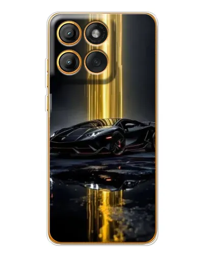 Чехол для Motorola MOTO G86 с картинкой «Ночной Lamborghini драйв»
