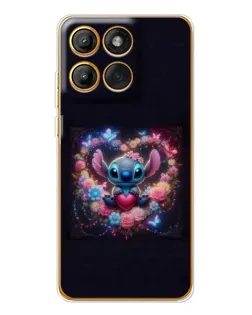 Чехол для Motorola MOTO G86 с картинкой «Stitch в цветах»