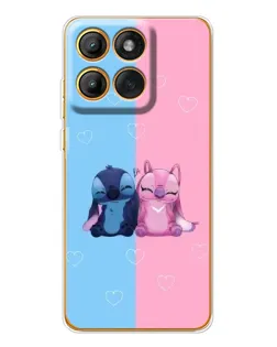 Чехол для Motorola MOTO G86 с картинкой «Stitch и Angel Love»