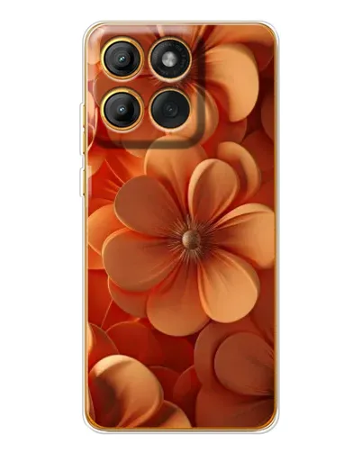Чехол для Motorola MOTO G86 с картинкой «Оранжевый макро цветок»
