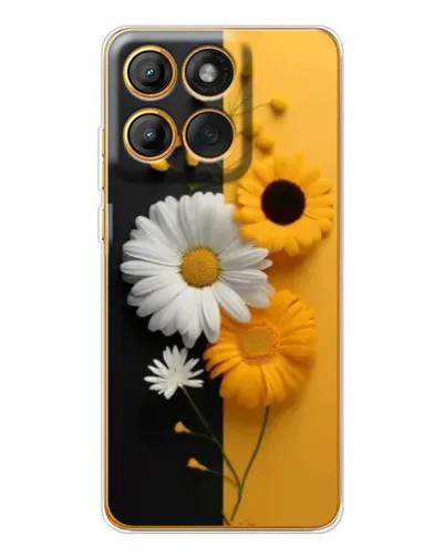 Чехол для Motorola MOTO G86 с картинкой «Подсолнух и ромашка»