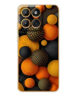 Чехол для Motorola MOTO G86 с картинкой «Объемные оранжевые сферы»