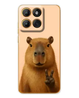 Чехол для Motorola MOTO G86 с картинкой «Капибара виктория»