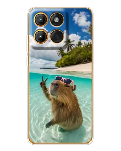 Чехол для Motorola MOTO G86 с картинкой «Капибара на море»