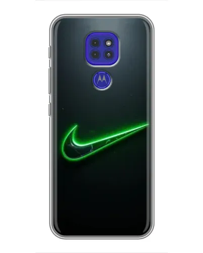 Чехол для Motorola MOTO G9 Play с картинкой «Неоновый контур Nike»