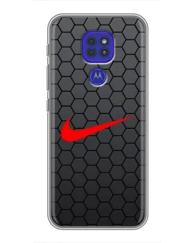 Чехол для Motorola MOTO G9 Play с картинкой «Nike — карбоновая сетка»