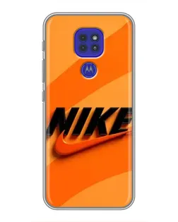 Чехол для Motorola MOTO G9 Play с картинкой «Оранжевый драйв Nike»