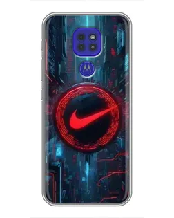 Чехол для Motorola MOTO G9 Play с картинкой «Техногенный стиль Nike»