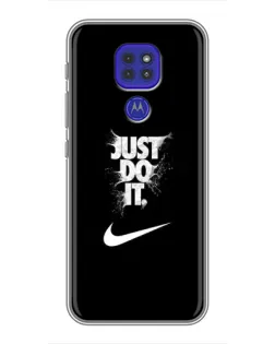 Чехол для Motorola MOTO G9 Play с картинкой «Текстовый принт Nike»