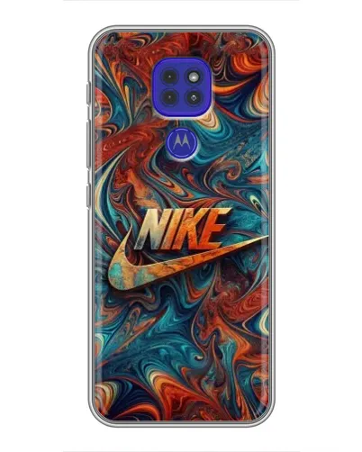 Чехол для Motorola MOTO G9 Play с картинкой «Nike в абстракции»