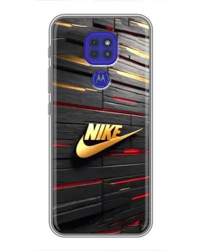 Чехол для Motorola MOTO G9 Play с картинкой «Золотой Nike на металле»