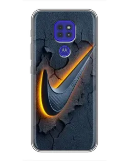 Чехол для Motorola MOTO G9 Play с картинкой «Объемный логотип Найк»