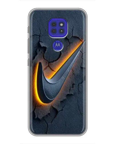 Чехол для Motorola MOTO G9 Play с картинкой «Объемный логотип Найк»