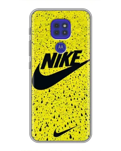 Чехол для Motorola MOTO G9 Play с картинкой «Желтый текстурный Nike»