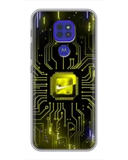 Чехол для Motorola MOTO G9 Play с картинкой «Nike — золотая искра»
