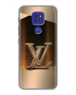 Чехол для Motorola MOTO G9 Play с картинкой «LV — золотое сияние»