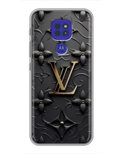 Чехол для Motorola MOTO G9 Play с картинкой «Кожаная текстура LV»