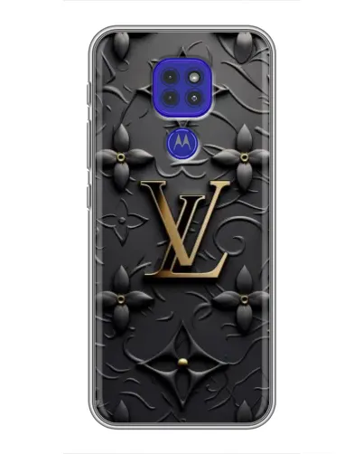 Чехол для Motorola MOTO G9 Play с картинкой «Кожаная текстура LV»