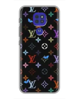 Чехол для Motorola MOTO G9 Play с картинкой «Цветная монограмма LV»