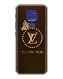 Чехол для Motorola MOTO G9 Play с картинкой «LV — золотая печать»