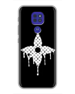 Чехол для Motorola MOTO G9 Play с картинкой «Цветочная монограмма»