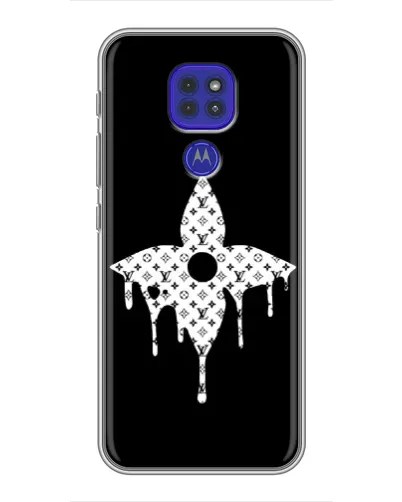 Чехол для Motorola MOTO G9 Play с картинкой «Цветочная монограмма»