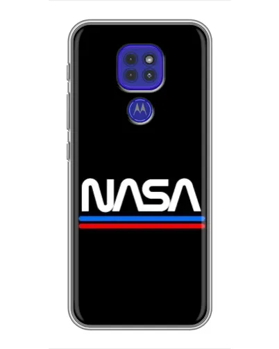Чехол для Motorola MOTO G9 Play с картинкой «NASA — классика Red Blue»