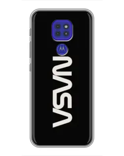 Чехол для Motorola MOTO G9 Play с картинкой «NASA — вертикальный логотип»