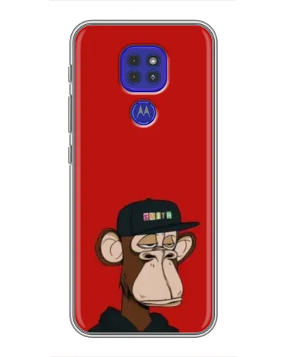 Чехол для Motorola MOTO G9 Play с картинкой «Bored Ape — красный фон» Чехол для Motorola MOTO G9 Play с картинкой «Bored Ape — красный фон»