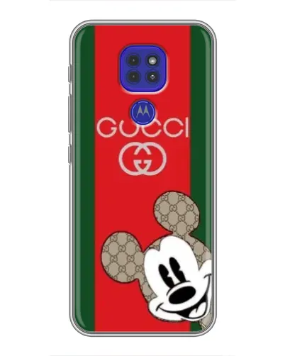 Чехол для Motorola MOTO G9 Play с картинкой «Gucci — полосы и Микки»