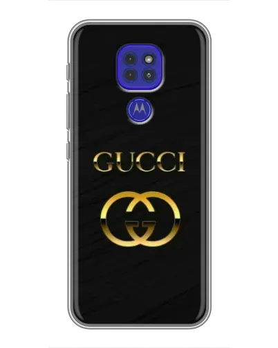 Чехол для Motorola MOTO G9 Play с картинкой «Золотой логотип Gucci»